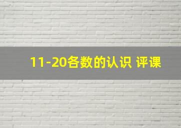 11-20各数的认识 评课